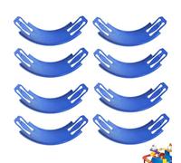 8PCS Hotwheels Curved Track Pieces, 20x4x1.5cm Hotwheels Tracks Connectors, 90-degree Tilt Turn, PP, Compatible With Wheelchairs, Various Standard-sized Vehicle Models