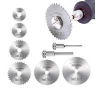 8Pcs HSS Cutting Discs Rotary Drill Saw Blades Circular Saw Blades Steel Saw Disc Wheel Cutting Blades for Drills Rotary Tools Wood Plastic Metal Stone Diamond Cutting