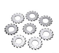 8pcs HSS Involute Gear Cutters Set M1 Module 22mm Bore 20 Degree PA #1-8 Milling Arbor for Metal Working Lathe Machine Tools