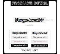 8PCS I Love You Drive Safe Mirror Sticker,Waterproof Car Mirror De/cals for Rearview Mirror&Window,Safety Reminder Stickers for Women,Car Interior Decorations,Funny,Durable(Black,Pink,White,Laser)