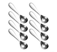 8pcs Ice Cream Scoop Set Stainless Steel Dessert Spoon for Gelato Sorbet Fruit Melon Baller Kitchen Tool 15.6cm Silver