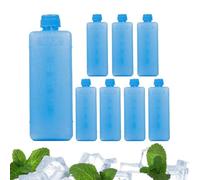 8pcs Ice Packs for Air Conditioner, Reusable Slim Freezer Blocks, Long Lasting Portable Cooler Refillable Ice Blocks Cube, Cooling Gel Ices Packs for Refrigerator Kitchen Home Travel Outdoors Camping