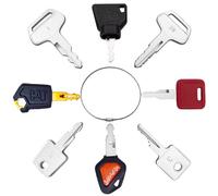 8PCS Ignition Starter Key Set S450 D250 K250 787 5P8500 14607 H800 459A Compatible with JCB CAT Excavators Agricultural, Diggers Dumper, Roller, Forklift, Backhoe Tractor Etc