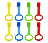 8PCS Infant Standing Practice Rings Soft Holders Colorful Playpen Grab Handle Easy to Use for Play Yard & Cribs Learning Saunterer Grip Rings