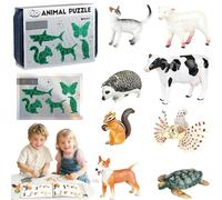 8PCS Insect & Animal Slot-Assembly Toys, DIY 4D Puzzle Model, Realistic Plastic Bug Figures, Educational Animal Building Blocks, STEM Fine Motor Learning Toy Gift for Kids Birthday Christmas (B)