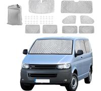 8pcs Internal Thermal Blind Set for VW T5 T6 SWB,Waterproof Windscreen Cover Sunshade All-Season Protection Window Front Screen Foldable Screen Cover Silver Blind Wrap,98% Blackout