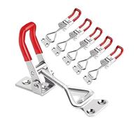 8PCS Iron Galvanized/Stainless Steel Adjustable Toggle Clamp Catch Clasp Quick Release Anti-Slip Push Pull(Stainless Steel)