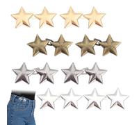 8Pcs Jeans Waist Tightener Star Shape Adjustable Waist Tightener Button Waistband Pant Waist Tightener Removable Waist Adjusters for Trousers No Sew Waist Cinching Clips Clothing Waist Tightening Pin