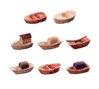 8pcs Jiangnan Styles Miniature Boat Set Resin Figurine Ornaments Decorative Decor Decor Decor Decor Decor Decor Decor Decor Space Garden Landscape Accessories Add Southern Charm