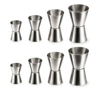 8PCS Jigger Set, Jiggers 25 & 50ml, Shot Measure 25ml and 50ml, Spirit Measure Single and Double Sided, Dual-Scale Cups for Home Bar