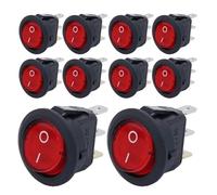 8pcs KCD1 On/Off 3-Pin 2-Position Snap 20A 12V Red Round Boat Rocker Switch with For Househeld DIY Replacement(8pcs Red)