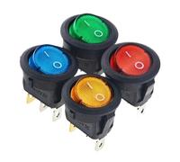 8pcs KCD1 On/Off 3-Pin 2-Position Snap 20A 12V Red Round Boat Rocker Switch with Househeld DIY Replacement(8pcs blue red mix)