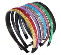 8pcs Kids Glitter Headbands Plastic Hair Accessory for Girls