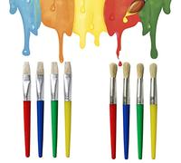 8Pcs Kids Paint Brushes,Childrens Paint Brushes Set Flat Tip Painting Brushes Starter Set With,Colorful Paint Brushes for Children toddlers Beginners,Oil Acrylic Crafts Rock,Face Painting Paint Brushe