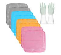 8Pcs Kitchen Dishwashing Cloth, 1Pcs Dishwashing Gloves, Mesh Cleaning Cloth, Dishwashing Tools, Mesh Kitchen Dishwashing Cloth, Kitchen Scouring Pad