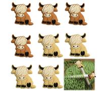 8Pcs Knitting Accessories UK, Knitting Needle Stoppers, Ox Shape Knitting Accessories, Knitting Needle Point Protectors for Knitting Supplies Accessories(Brown, Khaki)