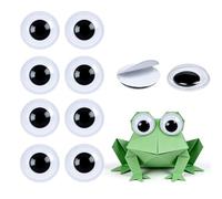 8Pcs Large Googly Eyes Self Adhesive Large Wiggle Eyes Stick for Crafts | Realistic Goggly Plastic Black White Big Eye Stickers for April Fool's Day Car Model Party Favor Christmas Decorations
