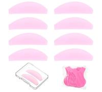 8Pcs Lash Lift Shields Flat, 1mm Thin Korean Lash Lift Pads for Eyelash Straightening and Lifting Super Sticky Glueless Reusable Silicone Lashes Rod with 10 Combs for Eyelash Perm Lamination Salon Use