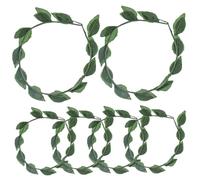 8PCS Laurel Wreath Crown, Green Leaf Crown Headpiece, 9.5x8.7 Inch Plastic Greek Headband, Realistic Goddess Crown