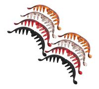 8pcs Leopard Print Banana Claw Clip with Non Slip Grip for Women | Plastic Rounded Shape, 3d Textured Surface, Strong Spring Force, for Buns, Straight Hair and Commutes