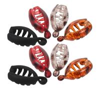 8pcs Leopard Print Banana Hair Claw Clip for Fine Hair, Plastic | Matte Lacquer Finish, Oval Shape with 3d Antislip Texture, Quick One Handed Use, Outdoor Walks in Wind