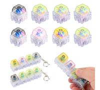 8PCS Light Up Keyboard Fidget Toy Assembleable Mini Clicky keyboard Keychain Portable Funny Stress Relief Fidget Keyring Cool Adult Desk Toy for Home Office Travel Pass the Time（Random Color）
