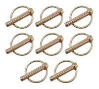 8Pcs Linch Pin with Ring M8x45mm Lynch Pin Assorted Pack Quick Disconnect Fastener (1/4Inch) for Trailer Tractor Trolley