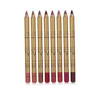 8PCS Lip Liner Pencil Kit Waterproof Smooth Lip Liner Long Lasting Retro Lipstick Pen With Golden Tube Sweat-proof Lips Cosmetic Set, nyx lip liner