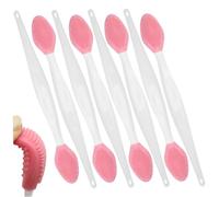 8Pcs Lip Scrub Brush Safe Soft Silicone Double-Sided Silicone Exfoliating Pore Cleaning Brush for Smoother Skin and Lip, 6 Inch, Brushes