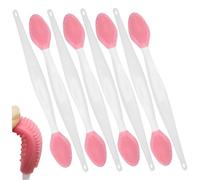 8Pcs Lip Scrub Brush Safe Soft Silicone Double-Sided Silicone Exfoliating Pore Cleaning Brush for Smoother Skin and Lip, 6 Inch Scrubber Exfoliator