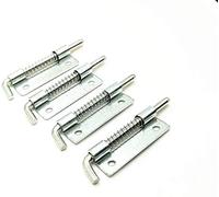 8Pcs Locked Spring Loaded Metal Barrel Bolt Latch Silver Tone 9cm Length