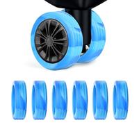8pcs Luggage Wheel Covers, Portable Silicone Luggage Wheel Protector Covers Noise-Proof Luggage Spinner Wheel Covers for Most 8 Caster Luggage (Blue + Light Blue)