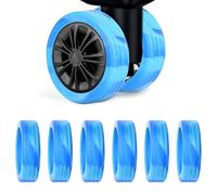8pcs Luggage Wheel Covers, Portable Silicone Luggage Wheel Protector Covers Noise-Proof Luggage Spinner Wheel Covers for Most 8 Caster Luggage (Blue + Light Blue)