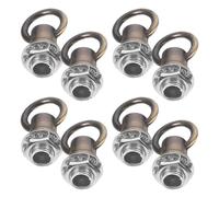 8pcs M10 Threaded Hook Ring for Hanging Light Fixtures, Coffee Metal | Closed Bull Nose Design, Zinc Alloy and Iron Build, Quick Install, Indoor Ceiling Mounting