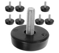 8pcs M10x28mm Adjustable Leveling Feet for Exercise Machines, Black | Rubber Anti Slip Pads, Anti Scratch Floor Protection, Thumb Screws and Mounting Bolts for Home Gym Use