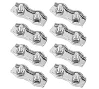 8pcs M3 Duplex Clamp, Wire Rope Clamps, Stainless Steel Duplex Wire Rope Clamps, Cable Clamps, Clothes Line Clamps