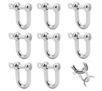 8PCS M5 Heavy Duty D Shackles,304 Stainless Steel,3/16" 5mm Thick