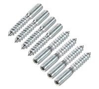 8Pcs M6 M8 M10 Carbon Steel Hanger Bolt Double Headed Self-Tapping Screw for Furniture Blue White Zinc Plated(M6x70mm)