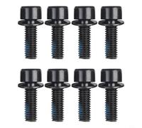 8Pcs M6x18 Disc Brake Mounting Bolts | Black Steel Screws, For Hydraulic Caliper Fixing, Quality Mirror Polished Finish, For Mountain Road Bike Parts