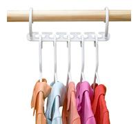 8Pcs Magical Hangers Closet Organizers And Storage, Smart Magic Space Saving Wardrobe Coat Cloth Hanger Clothing Purses And Belts Hook Rack Updated Hook Design 23Cm Long White