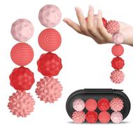 8Pcs Magnetic Balls Fidget Toy, Afenau Magnetic Beads Fidget Toy with Organiser, Silicone Small Magnetic Balls, Stress Relief Toys for Adults & Kids with ADHD, Autism, Anxiety (Pink, L)