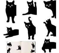 8Pcs Magnetic Bookmarks Black Cat Bookmark Cat Book Markers Clip Sets Black Cute Cat Designs Cat Style Page Markers for Kids, Teachers, Students, Book Lovers, Cat Fans