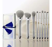 8PCS Makeup Brush Set, Eye Shadow Makeup Brush, Soft Synthetic Hair Songs Red Liquid Eyeliner Eye Shadow Lip Brush (PU leather packaging)