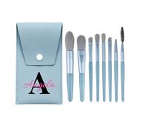 8pcs Makeup Brushes Set Personalized Initial A-Z Makeup Brush with Carry Case, Customized Name Makeup Brush Kits Gift for Women