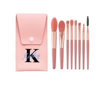 8pcs Makeup Brushes Set Personalized Initial A-Z Makeup Brush with Carry Case, Customized Name Makeup Brush Kits Gift for Women