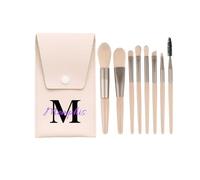 8pcs Makeup Brushes Set Personalized Initial A-Z Makeup Brush with Carry Case, Customized Name Makeup Brush Kits Gift for Women