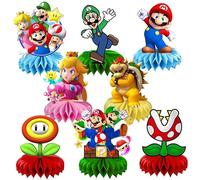 8Pcs Mario Table Centerpiece Birthday Party Supplies Double Side Table Decorations for Mario Themed Party Decorations