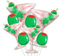 8Pcs Martini Balloons 43 Inch/Olive Green Pink Martini Foil Balloon for A Tini Bit Older Birthday/Girls Women Trendy Martini Cocktail Bar Party/Dirty Martini Dinner Theme/Casino Bach GOLF Decor