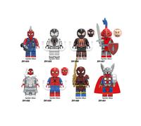 8Pcs Marvel Punk Spider-Man Knight Minifigures Building Blocks Kids Toys