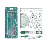 8Pcs Math Compass Rulers and Protractors Set Geometry Tools Kit Student School Supplies Shop Stationery Primary School Students Ruler Stationery Multifunctional Cute Ruler Board